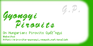 gyongyi pirovits business card